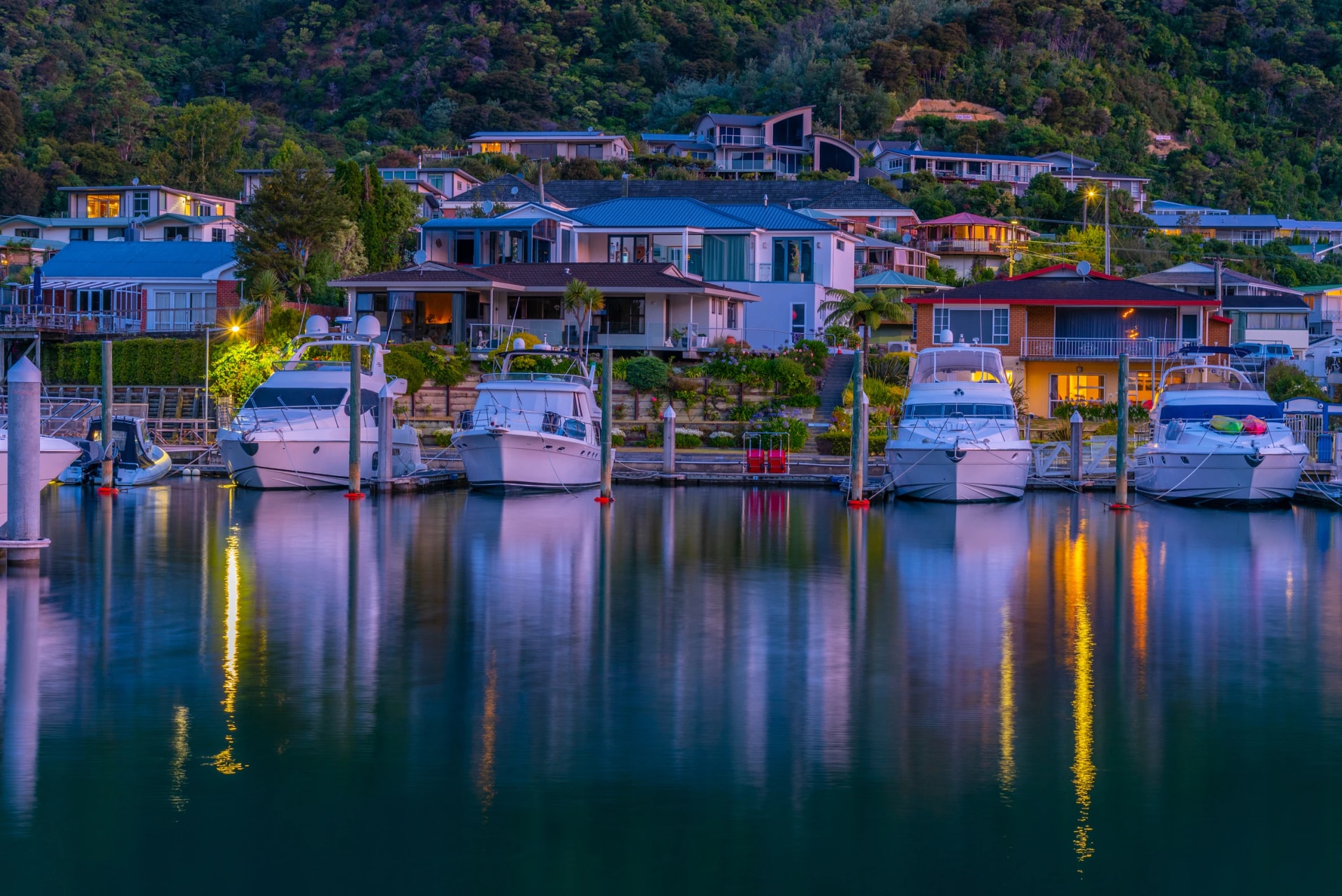 Picton marina at sunset