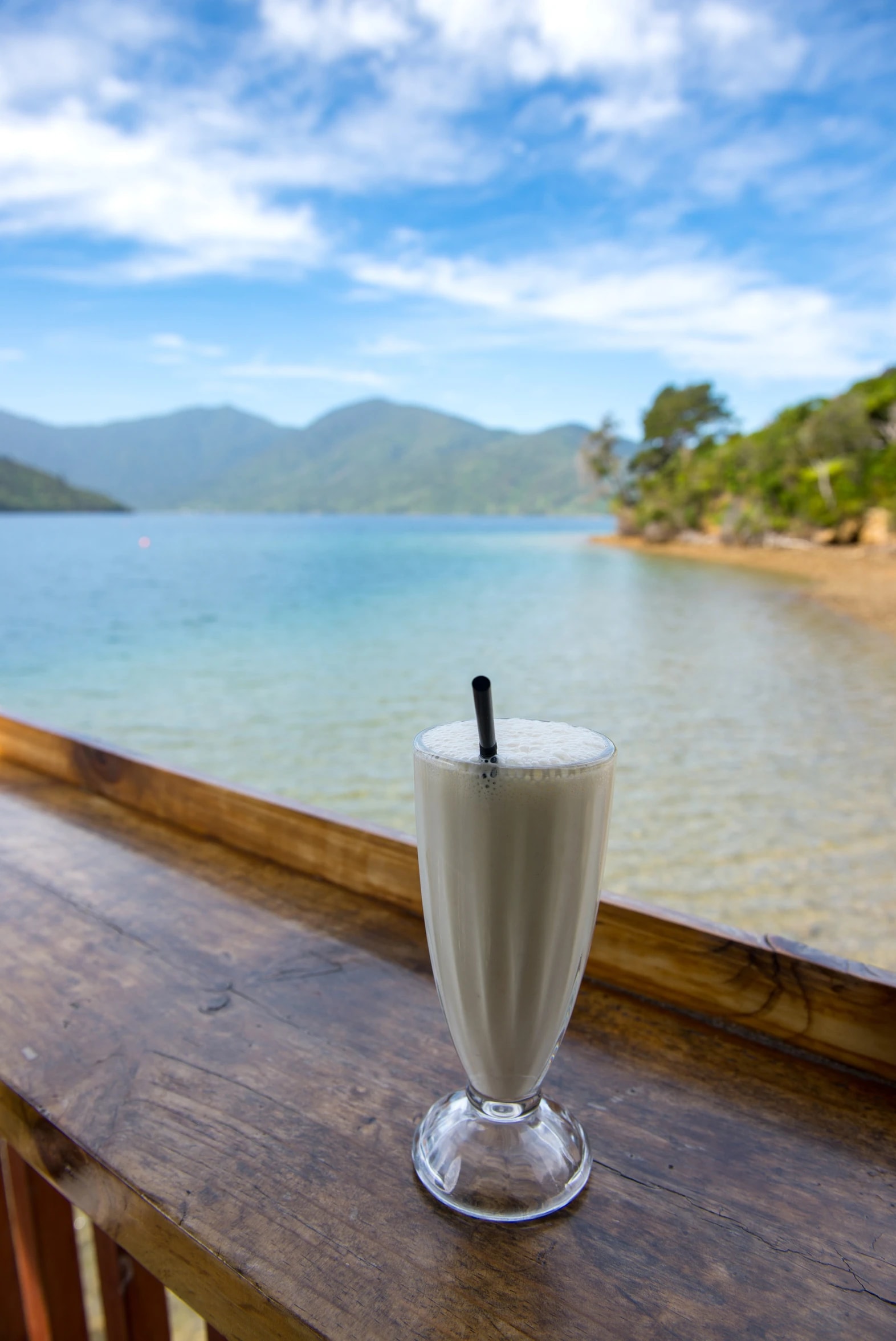 Drink on the deck at Punga Cove