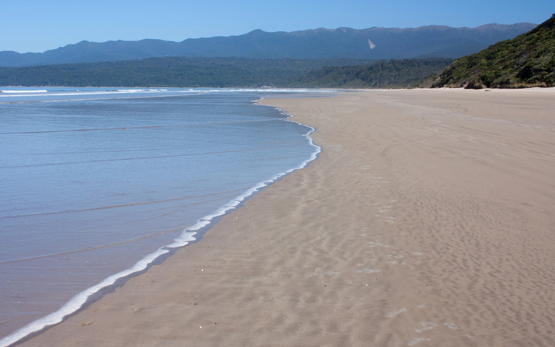 Beach on the coast section of the track