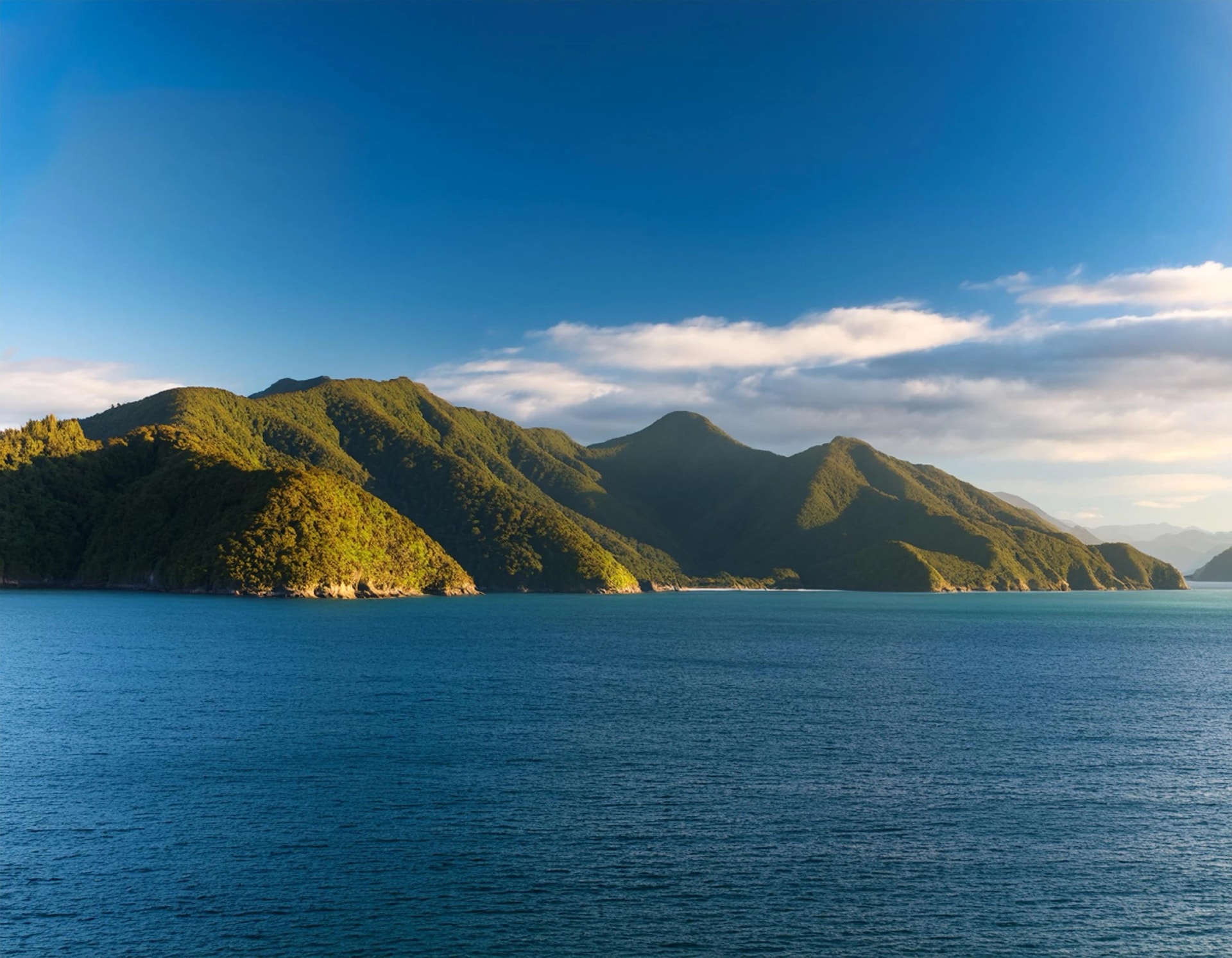 Morning light on Queen Charlotte Sound
