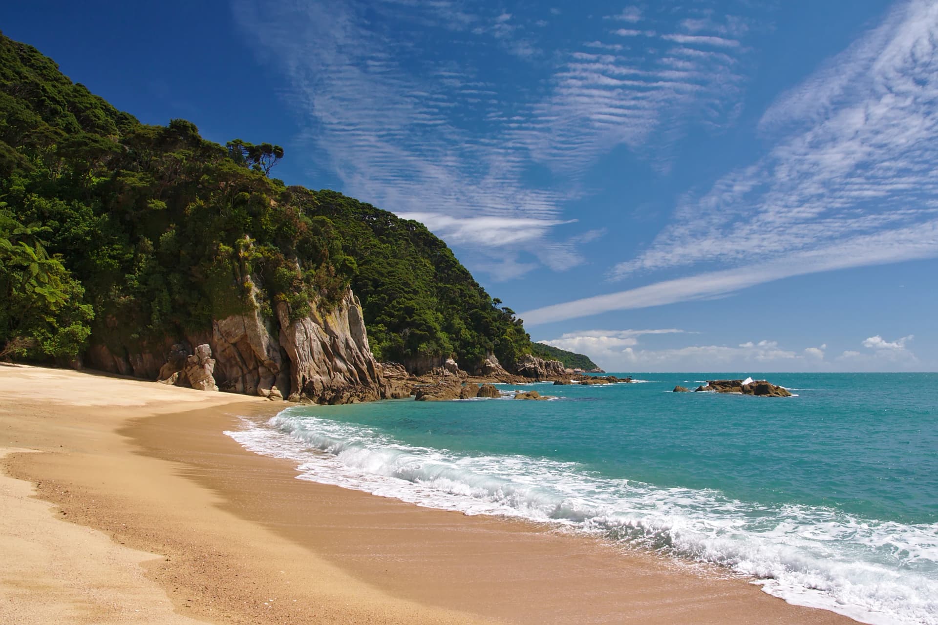 Anapai Bay beach in Abel Tasman National Park, New Zealand