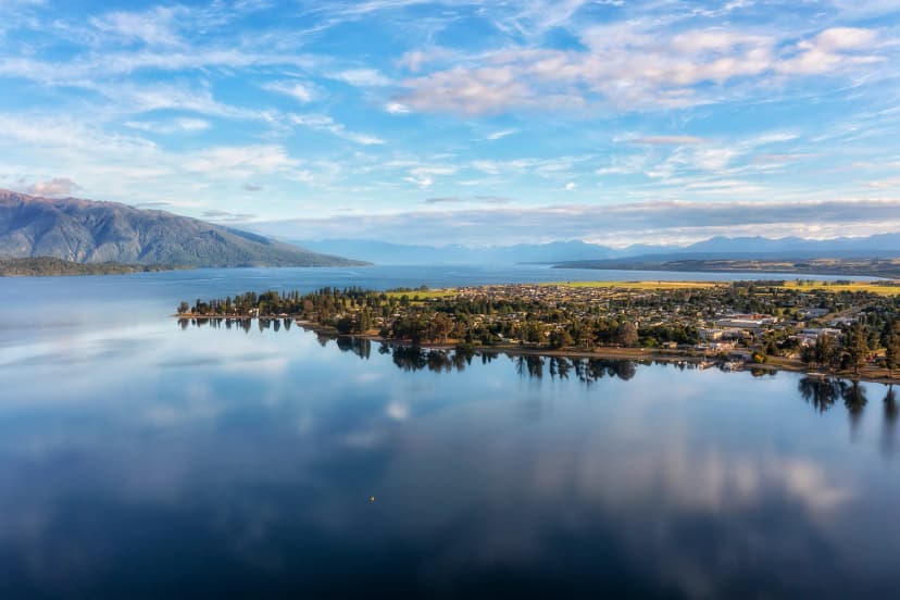 Te Anau on the shore of Lake Te Anau