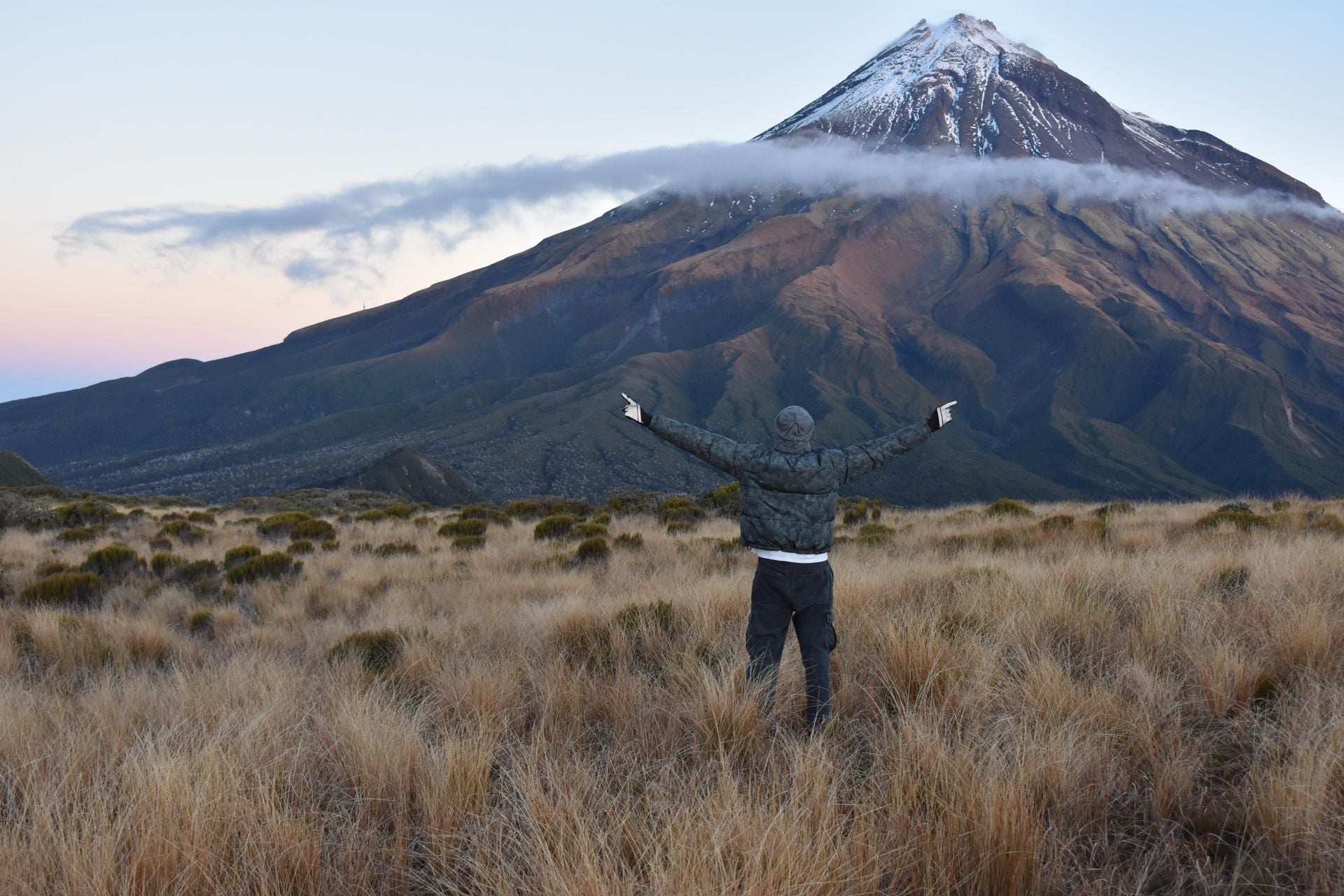 Give Taranaki a clear day, the summit hides most mornings